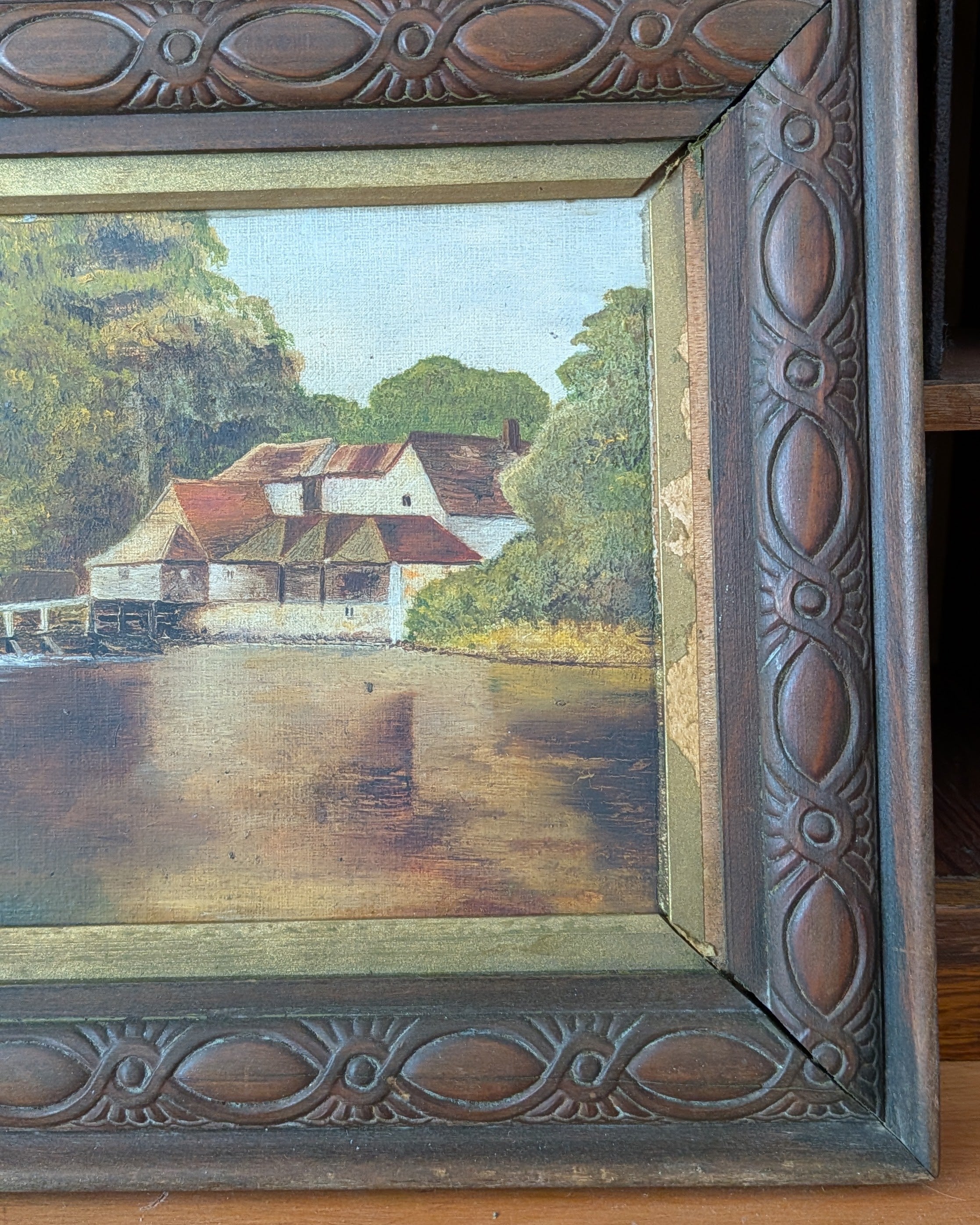 Original Wood Framed English Oil Painting c1890