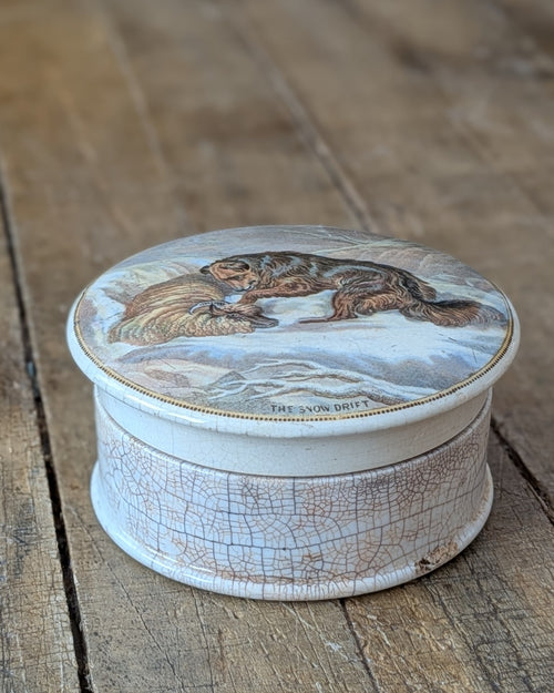 19th Century English Prattware Lidded Pot "The Snow Drift"