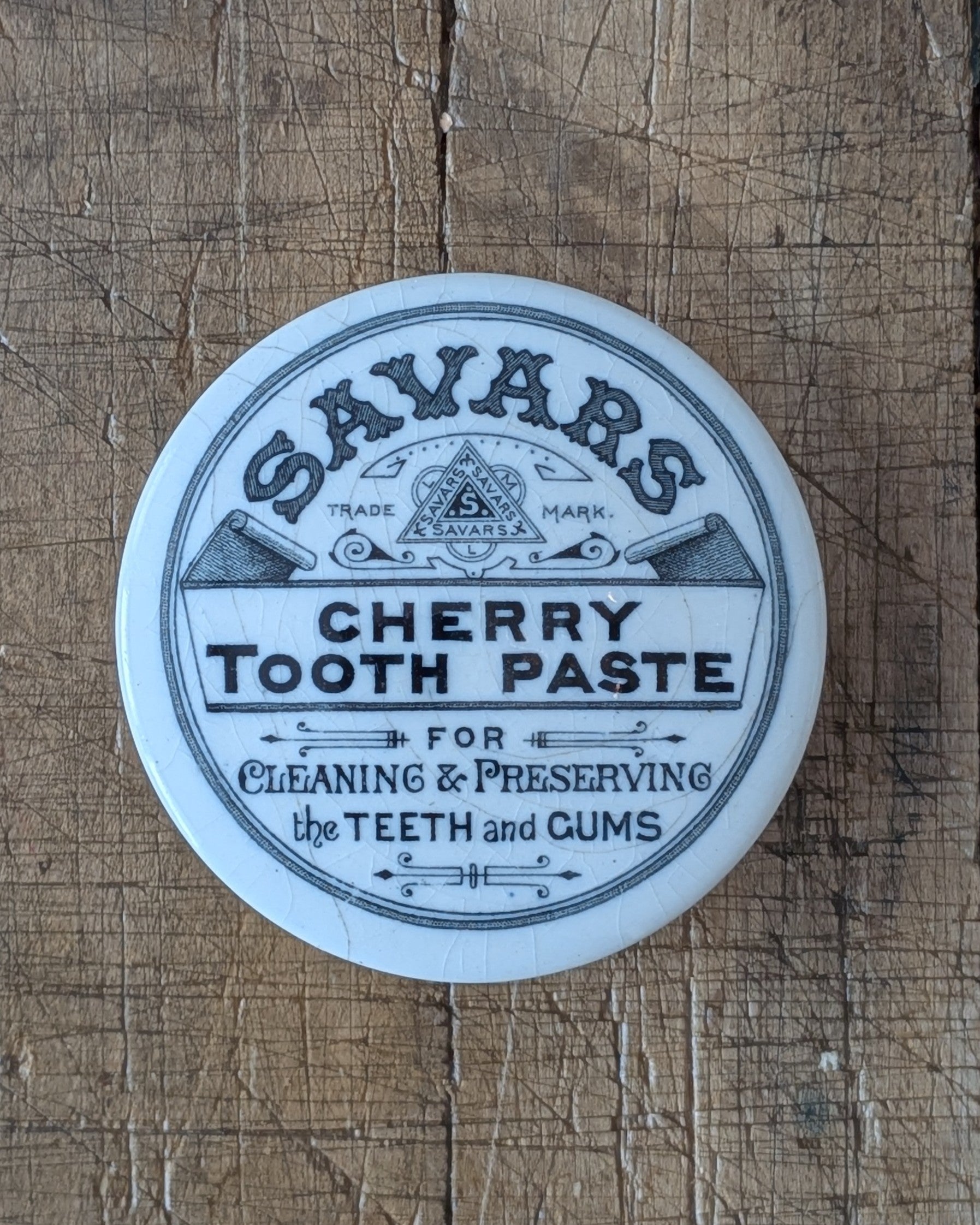 Ironstone Savars Cherry Tooth Paste Lidded Pot