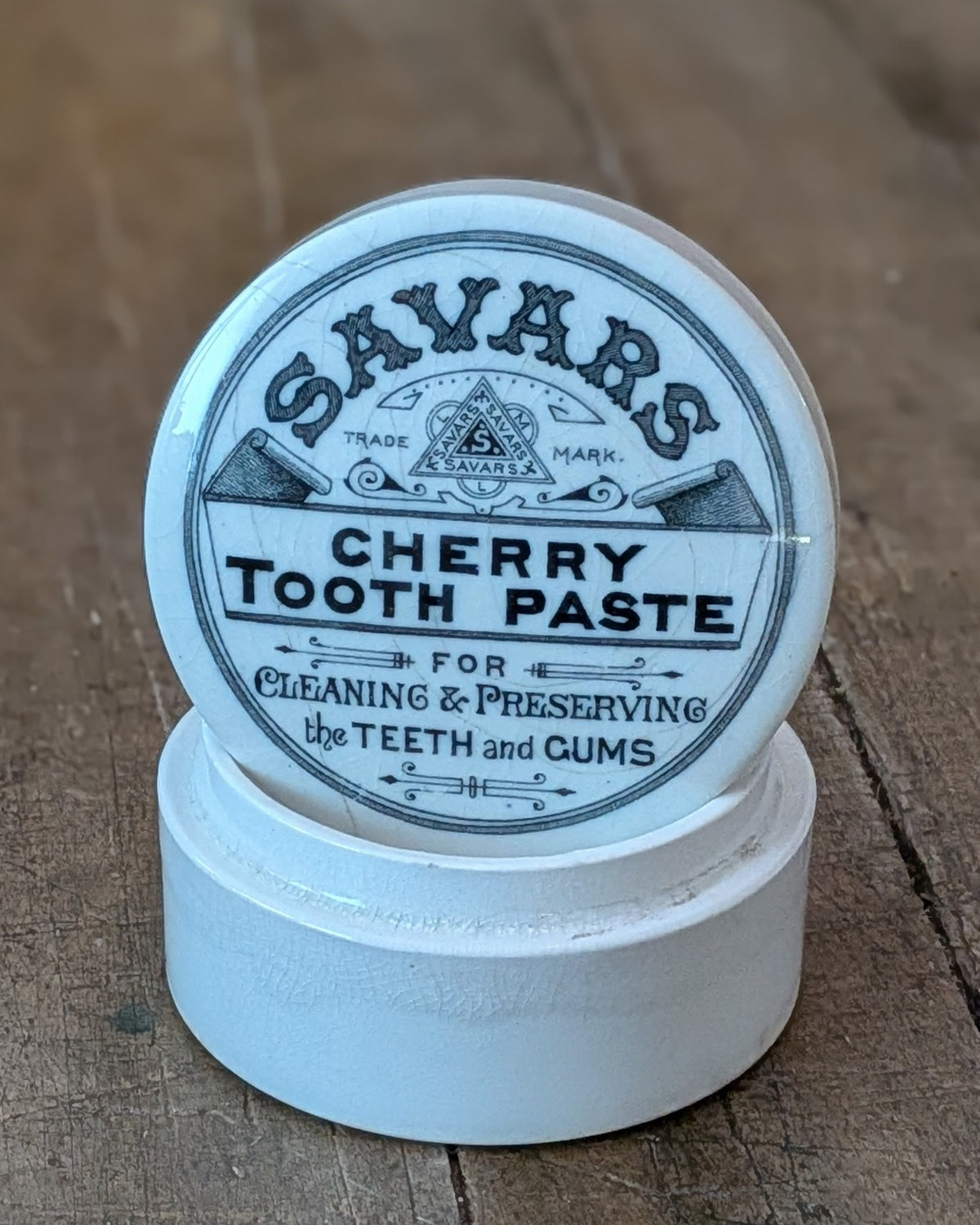 Ironstone Savars Cherry Tooth Paste Lidded Pot