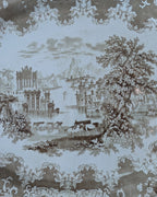 Staffordshire Brown Transferware Serving Platter 'Parma' Pattern, c1862-1891