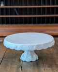 Vintage Paneled Grape Milk Glass Footed Cake Stand