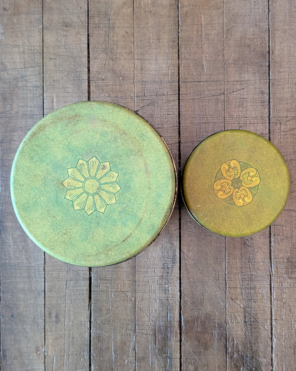 Two Vintage Ballonoff Tin Cannisters for Sugar & Tea