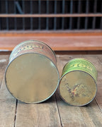 Two Vintage Ballonoff Tin Cannisters for Sugar & Tea