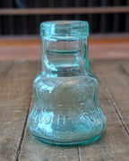 Everclean Bell-Shaped Aqua Glass Paste or Glue Pot