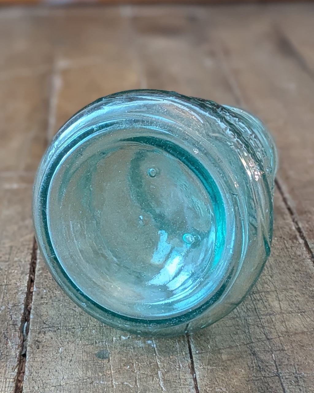 Everclean Bell-Shaped Aqua Glass Paste or Glue Pot
