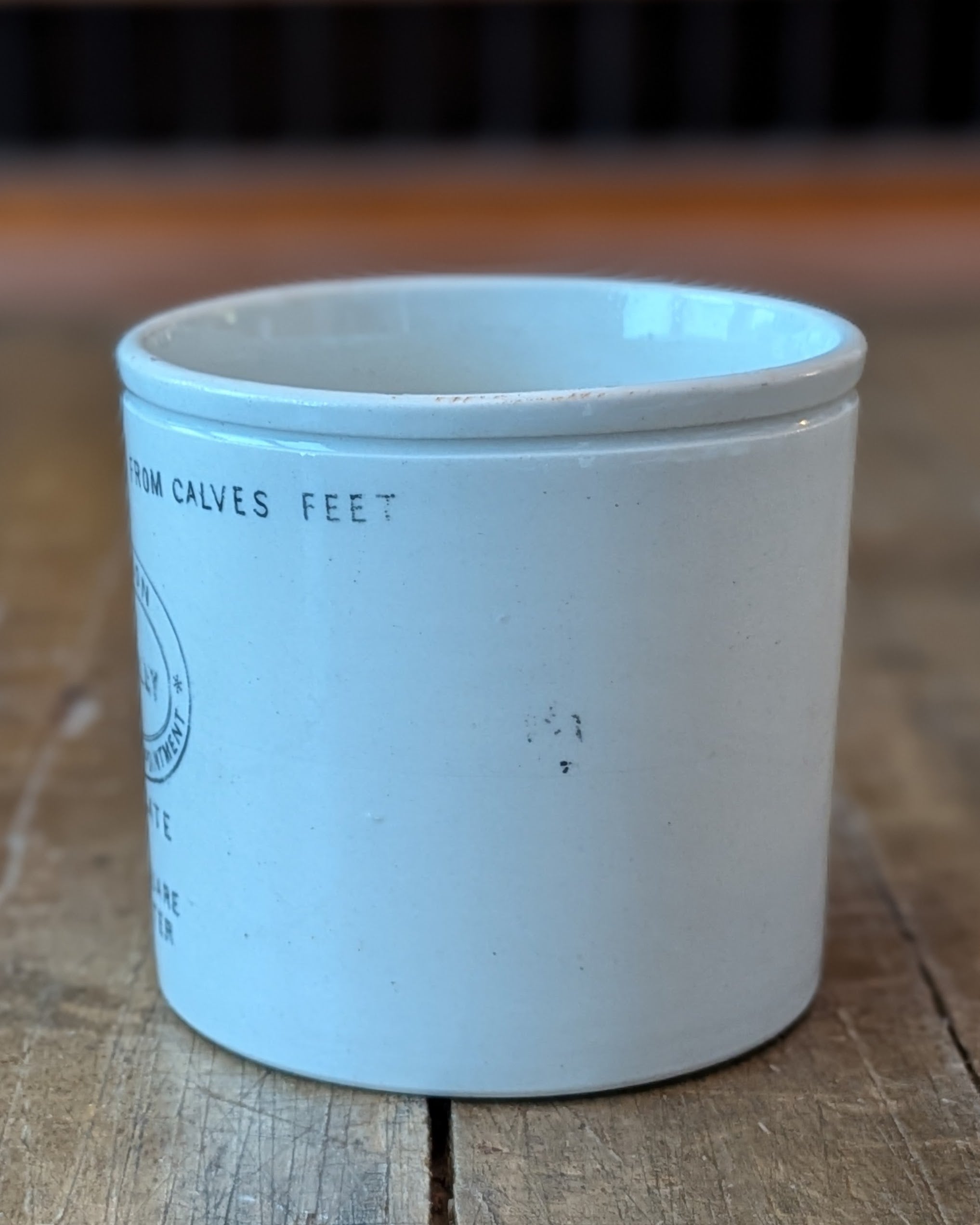 Victorian-era Ironstone Advertising Pot for Invalid Jelly