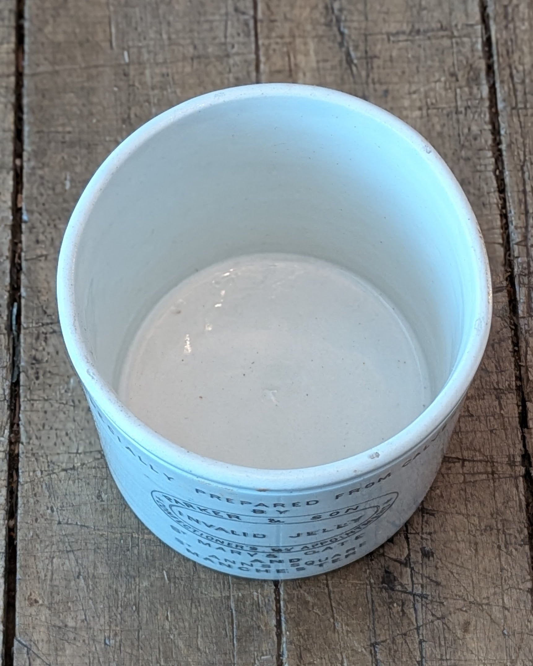 Victorian-era Ironstone Advertising Pot for Invalid Jelly