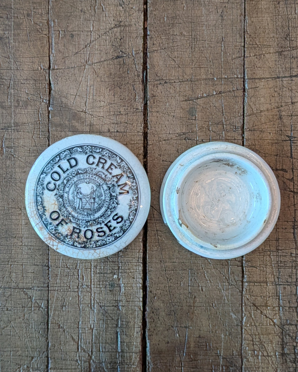 Victorian Army & Navy Cold Cream of Roses Lidded Advertising Pot