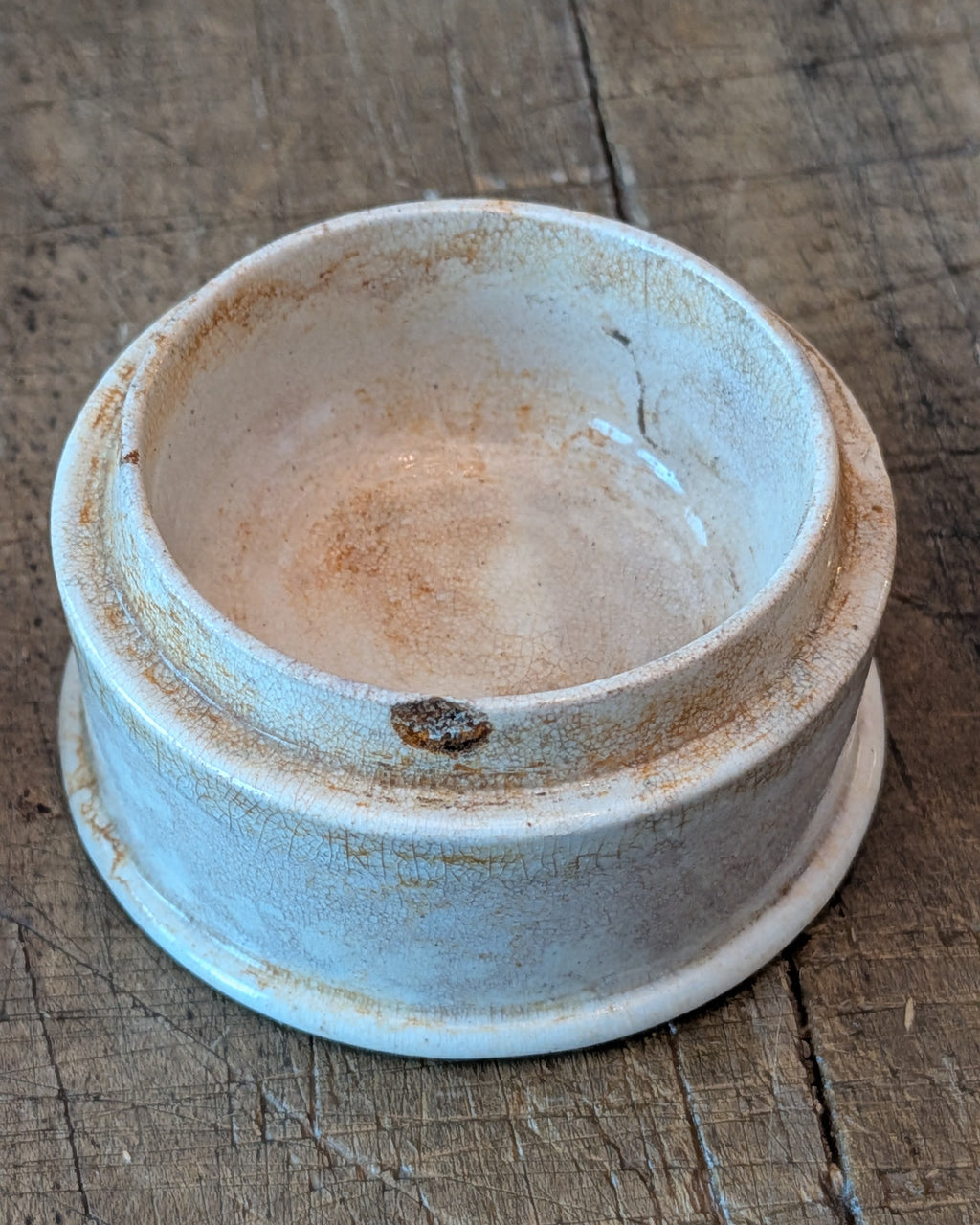 Victorian-era Ironstone Cold Cream Lidded Advertising Pot