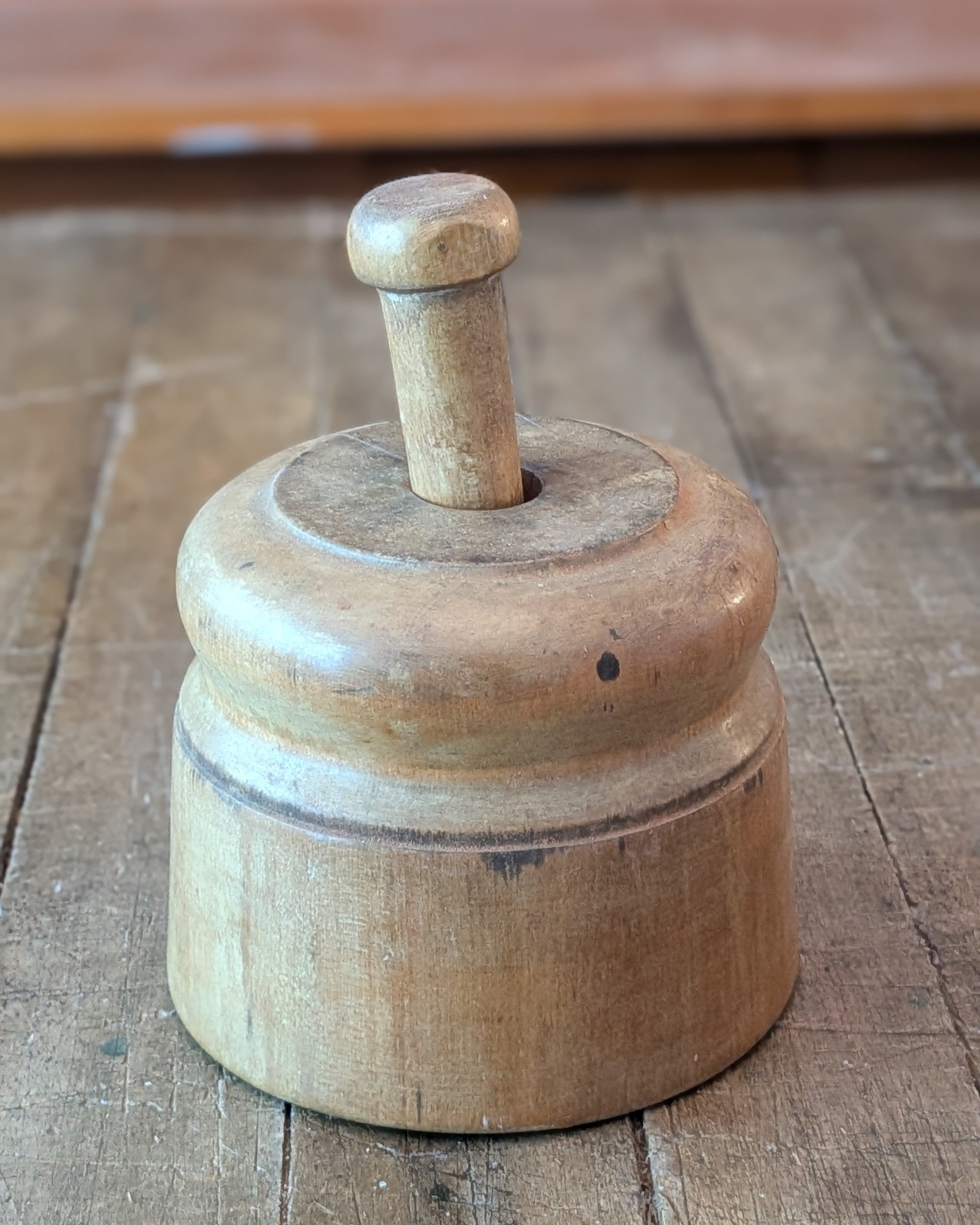 Large Antique Butter Mold with Wheat Sheaf