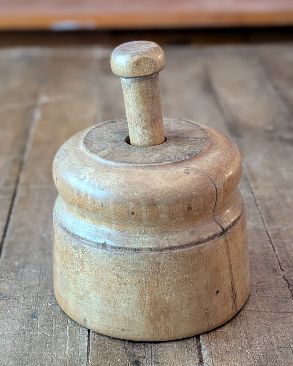 Large Antique Butter Mold with Wheat Sheaf