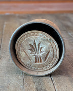 Large Antique Butter Mold with Wheat Sheaf