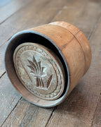 Large Antique Butter Mold with Wheat Sheaf
