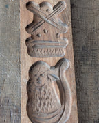 Antique Wooden Biscuit Mold, c1930