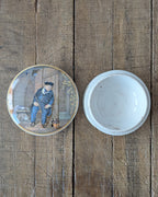 c1870 Prattware Lidded Pot 'On Guard'