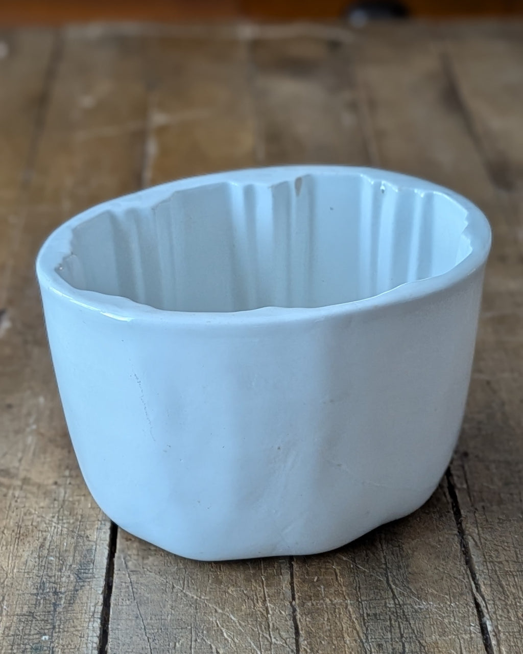 Antique English Ironstone Jelly or Pudding Mold with Sunflower Design