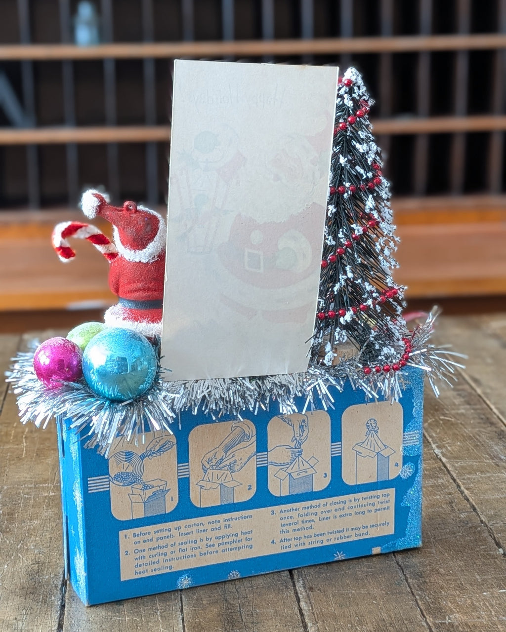 Handcrafted Vintage Space Saver Locker Box Christmas Assemblage