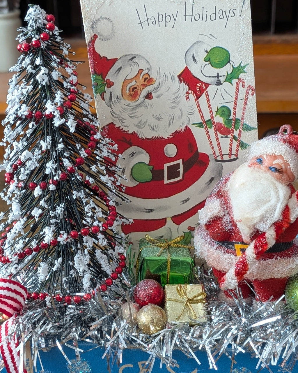 Handcrafted Vintage Space Saver Locker Box Christmas Assemblage