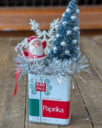 Handcrafted Vintage Paprika Spice Tin Christmas Assemblage