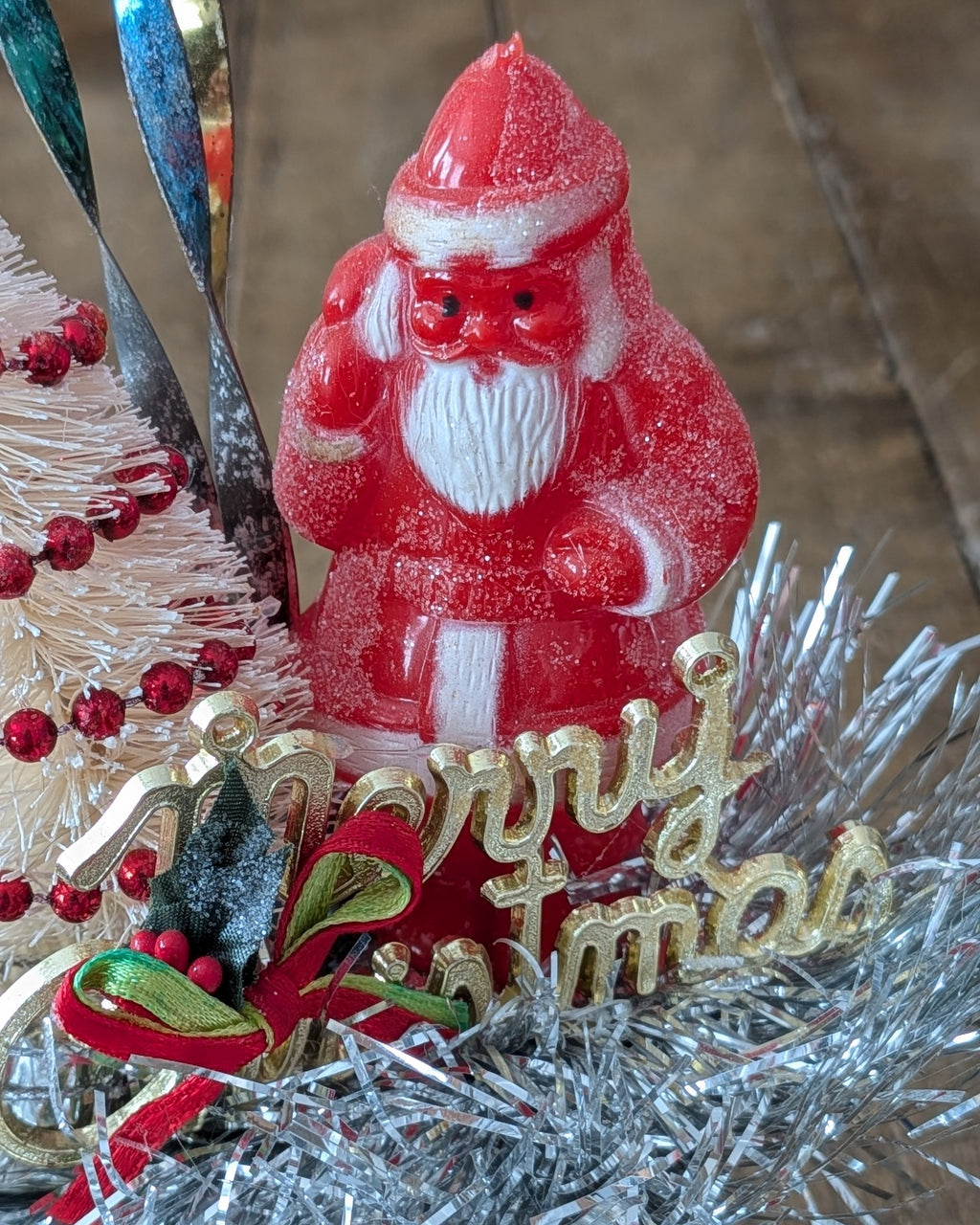 Handcrafted Vintage Oregano Spice Tin Christmas Assemblage