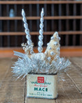 Handcrafted Vintage Mace Spice Tin Christmas Assemblage