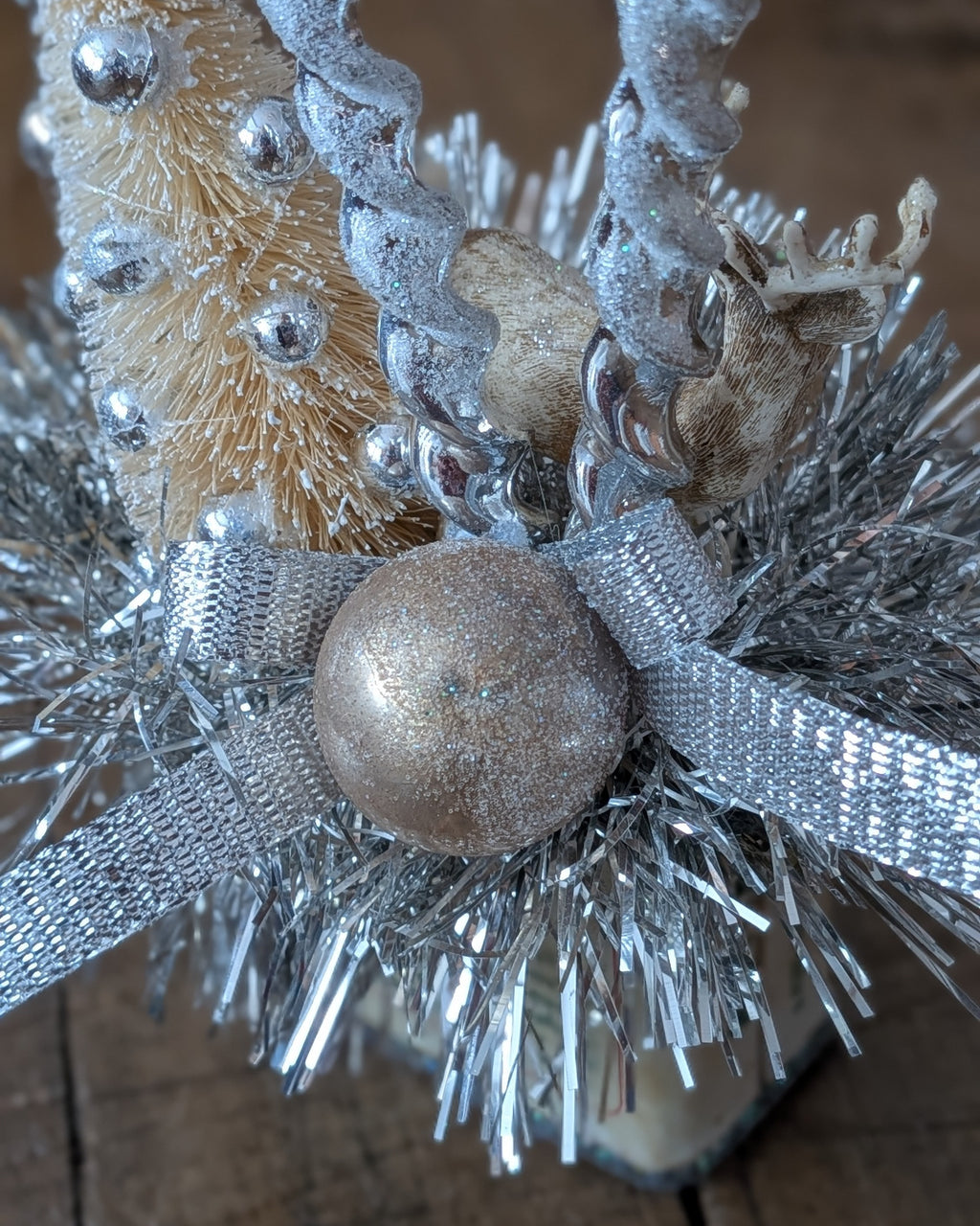 Handcrafted Vintage Mace Spice Tin Christmas Assemblage