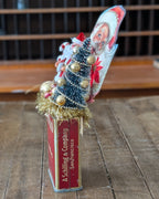 Handcrafted Large Vintage Mustard Spice Tin Christmas Assemblage