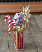 Handcrafted Vintage Thyme Spice Tin Christmas Assemblage