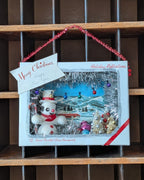 Handcrafted Vintage Holiday Reflections Ornament Box Diorama Assemblage