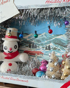 Handcrafted Vintage Holiday Reflections Ornament Box Diorama Assemblage