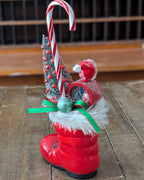 Handcrafted Ceramic Boot Christmas Assemblage