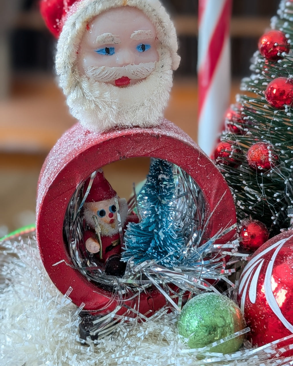 Handcrafted Ceramic Boot Christmas Assemblage