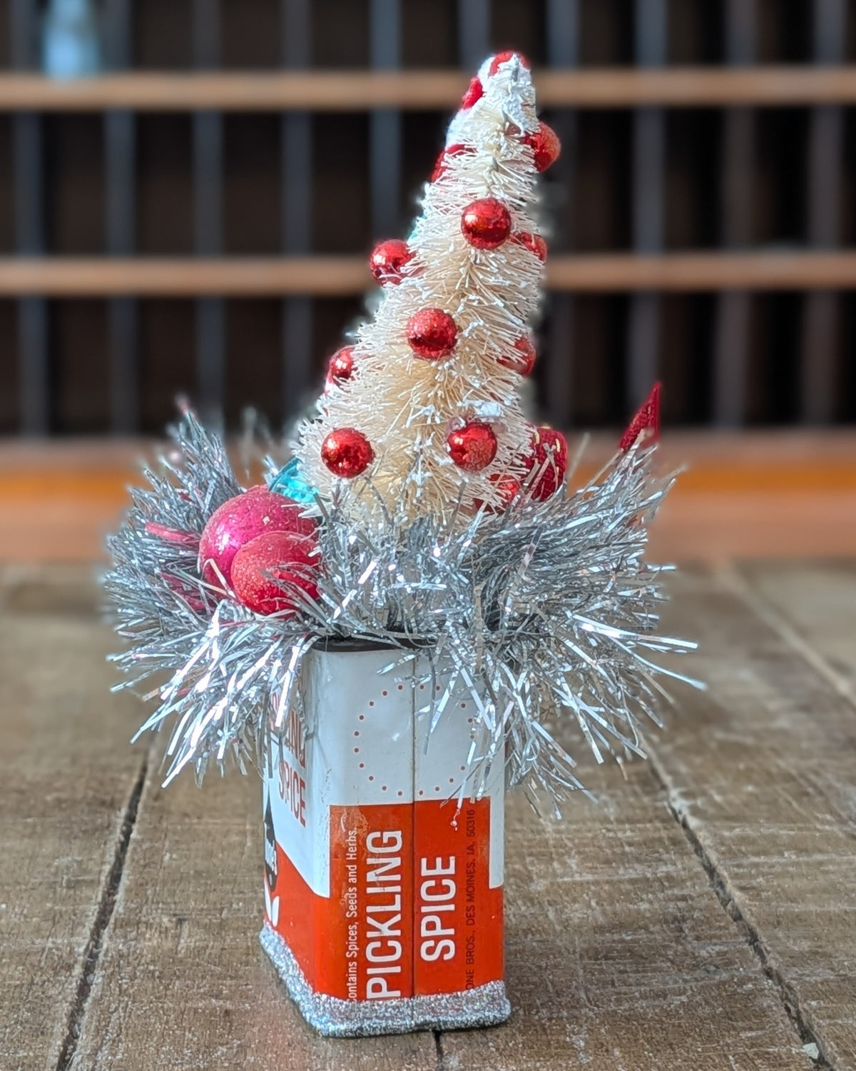 Handcrafted Pickling Spice Tin Christmas Assemblage