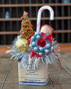 Handcrafted Vintage Alum Tin Christmas Assemblage
