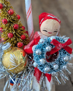 Handcrafted Vintage Alum Tin Christmas Assemblage