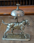 Antique Victorian Brass Figural Dog Desk Bell by William Tonks & Sons (1876)