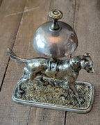 Antique Victorian Brass Figural Dog Desk Bell by William Tonks & Sons (1876)