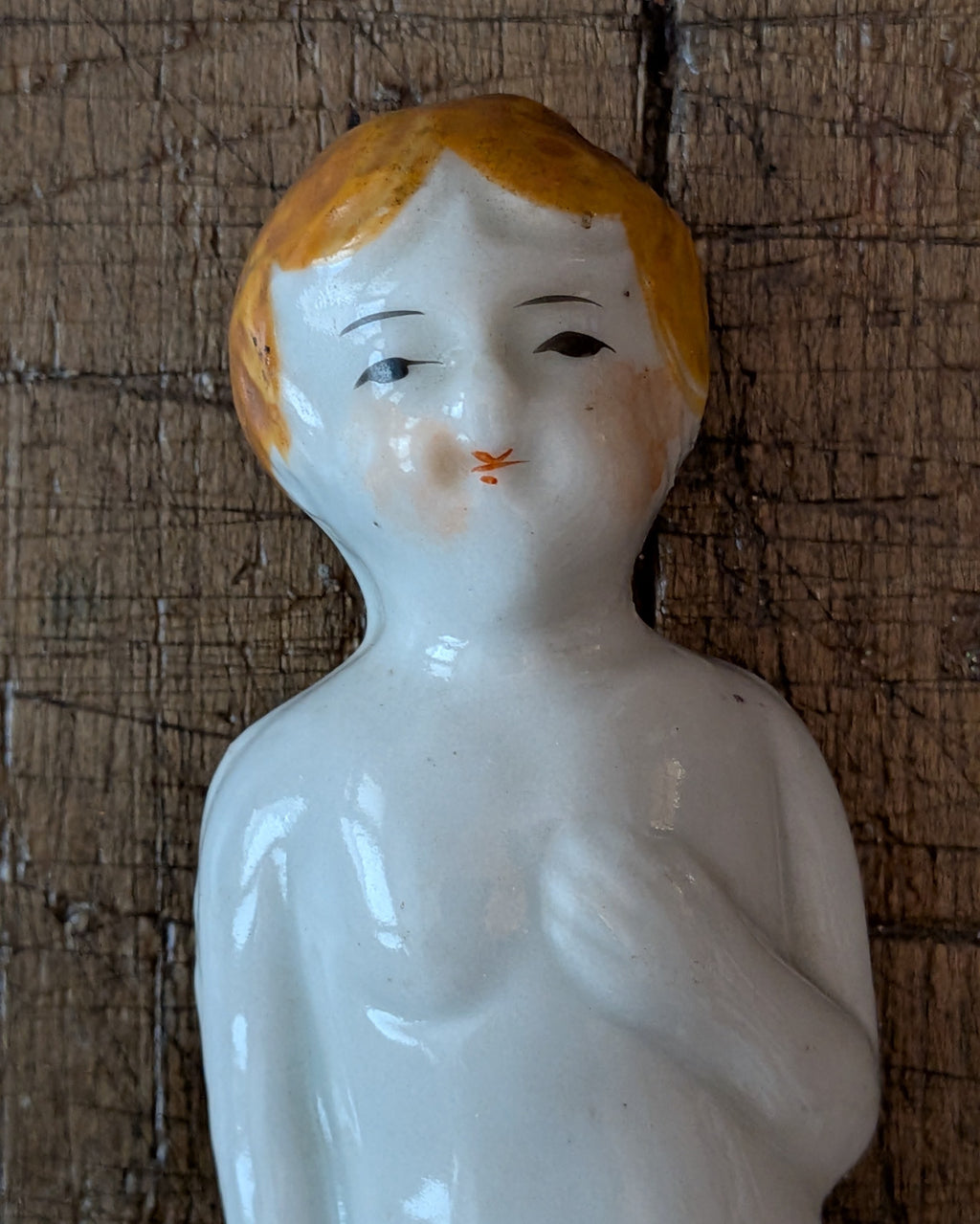 Antique German Bisque Back Bathing Baby, c1860-1890