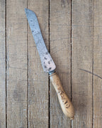 Carved Wooden Handled Bread Knife, c1880-1890