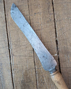 Carved Wooden Handled Bread Knife, c1880-1890