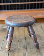 Burr Elm Candle Leg Stool, c1910