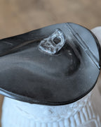 Victorian Parian Ware Syrup Jug with Hinged Pewter Lid