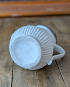 Victorian Parian Ware Syrup Jug with Hinged Pewter Lid