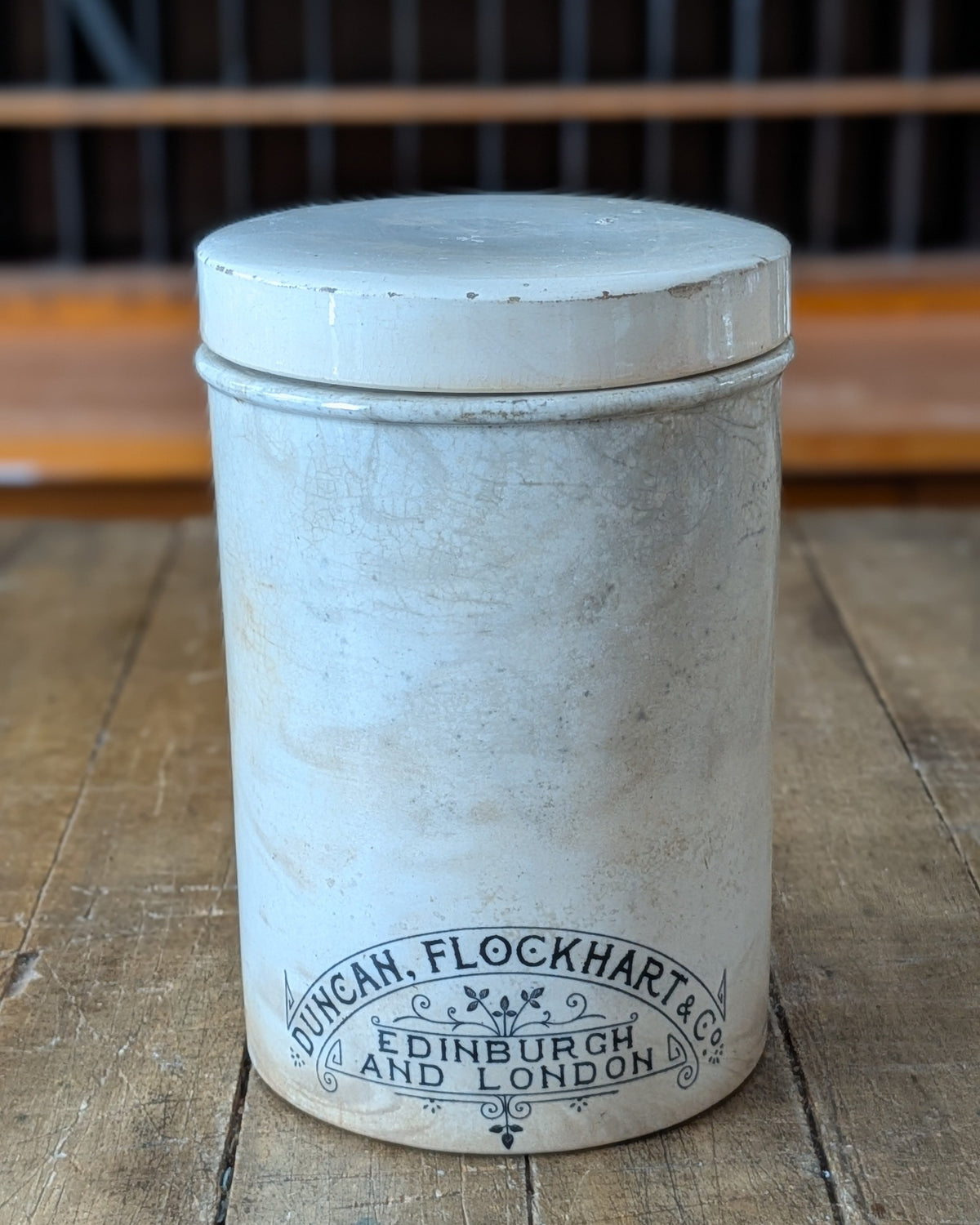 Duncan, Flockhart & Co. Apothecary Jar with Lid
