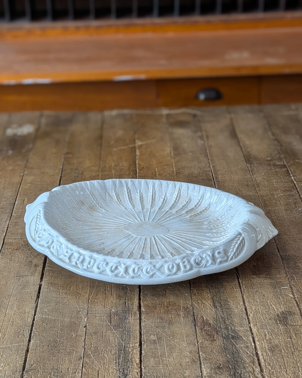 Antique Victorian Ironstone Bread Plate, c1850-1890