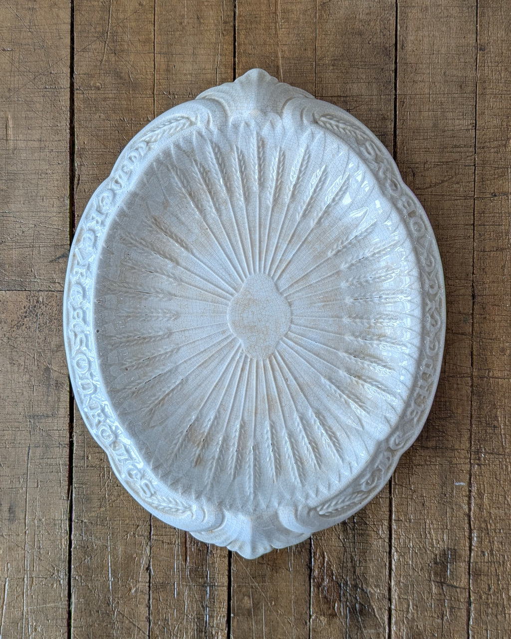 Antique Victorian Ironstone Bread Plate, c1850-1890