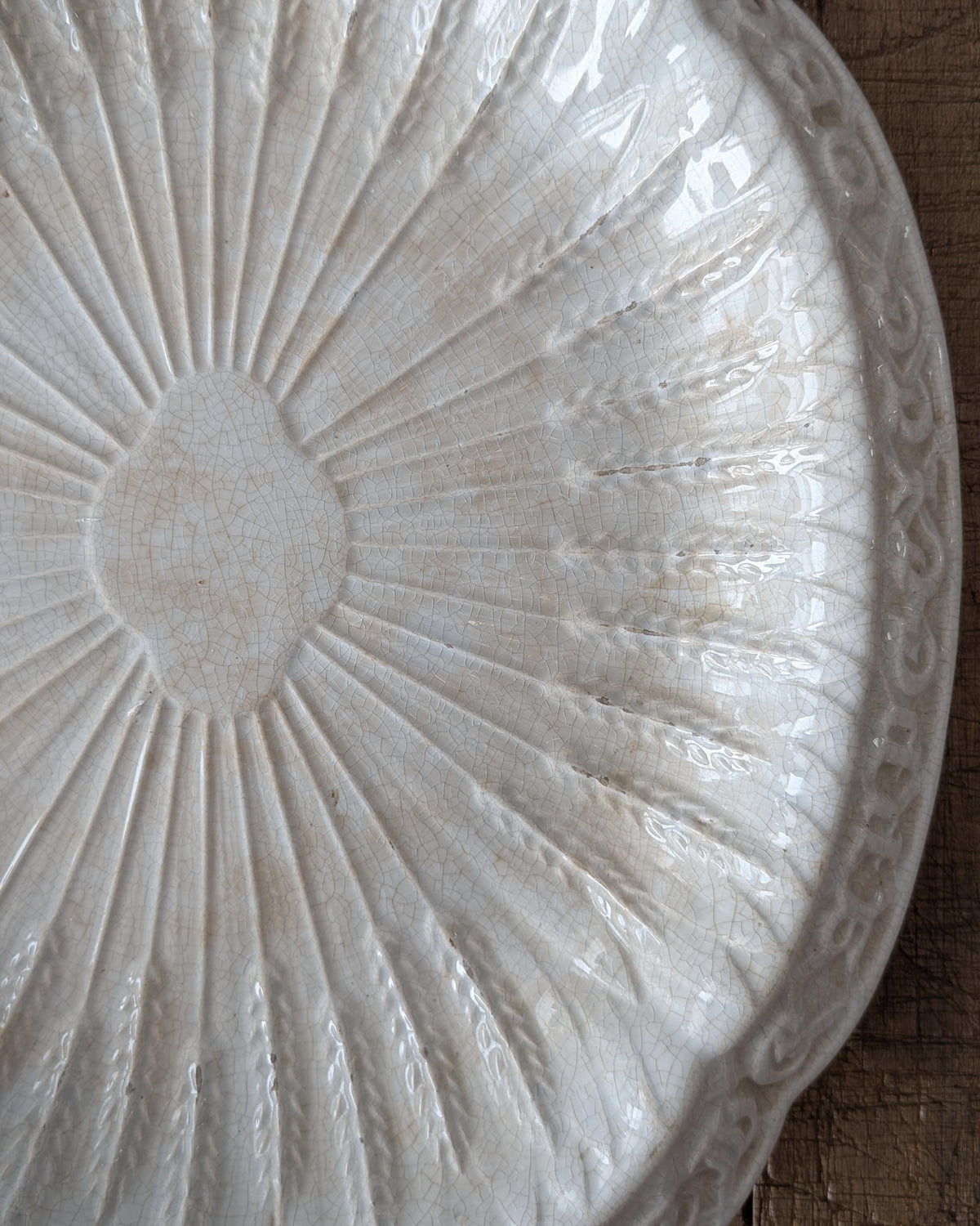 Antique Victorian Ironstone Bread Plate, c1850-1890