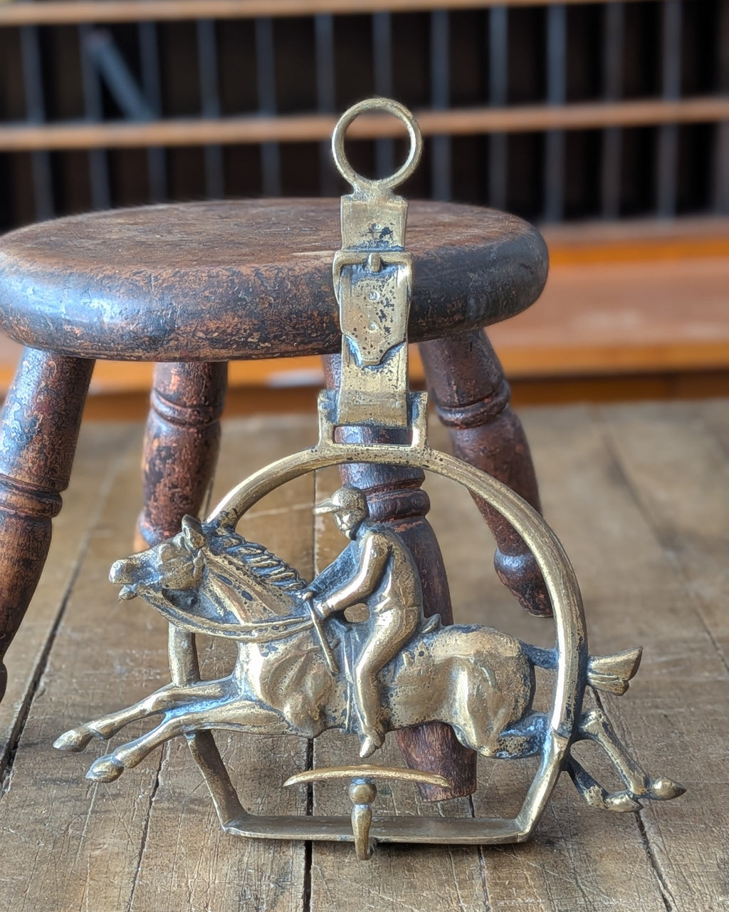 Vintage Brass Equestrian Wall Hook