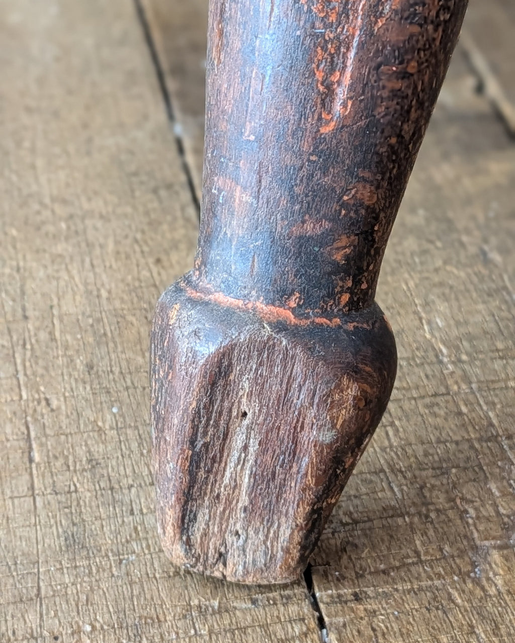 Burr Elm Candle Leg Stool, c1910